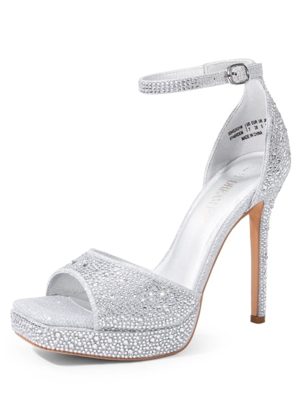 DREAM PAIRS Women's Stiletto High Heels Platform Ankle Strap Square Open Toe Dre
